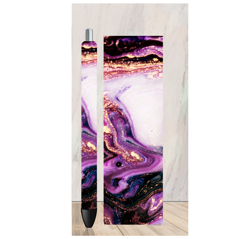 Purple Marble 2  Pen Wrap