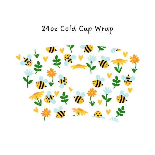 Spring Bees 24 OZ Cold Cup Wrap
