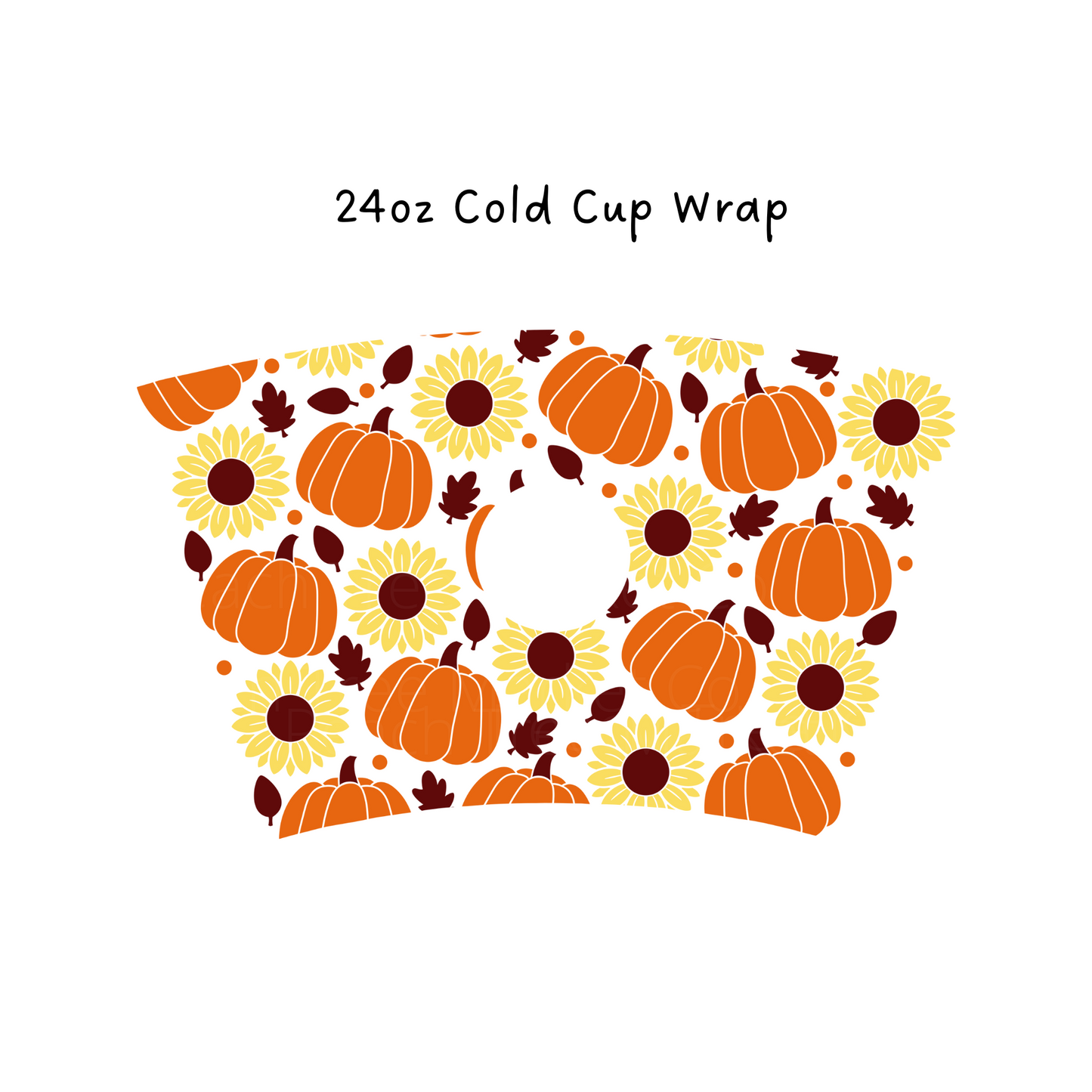 Sunflowers and Pumpkins 24 OZ Cold Cup Wrap