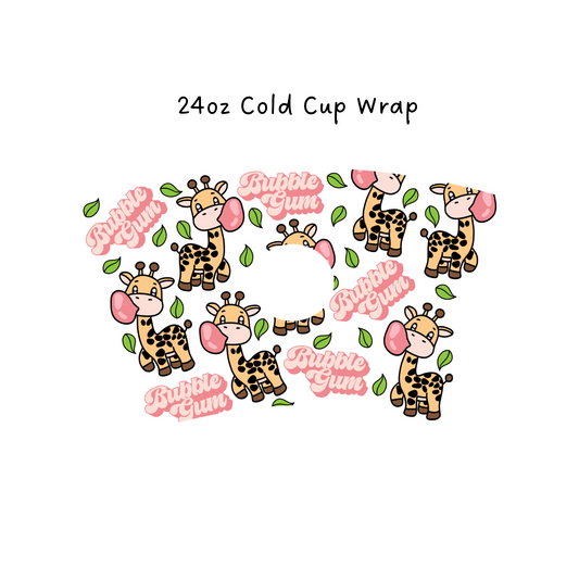 BubbleGum 24 oz Cold Cup Wrap