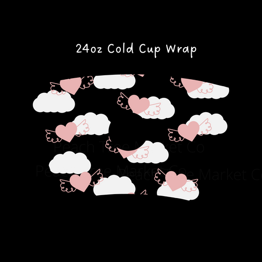 Cloud Love Wings 24 OZ Cold Cup Wrap