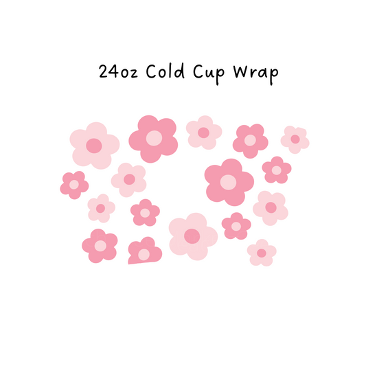 Pink Daisies 24 OZ Cold Cup Wrap
