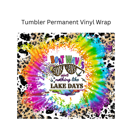 Boat Waves Tumbler Permanent Vinyl Wrap