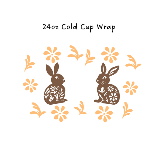 Boho Bunny 24 OZ Cold Cup Wrap
