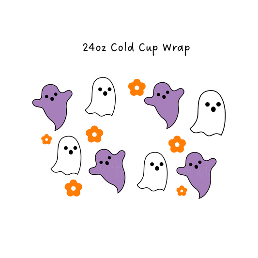 Purple Ghost 24 OZ Cold Cup Wrap