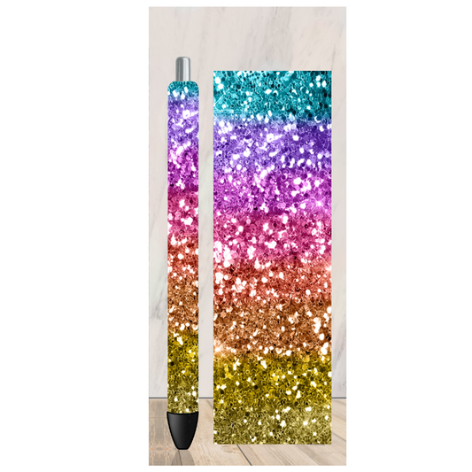 Rainbow Glitter 2 Pen Wrap