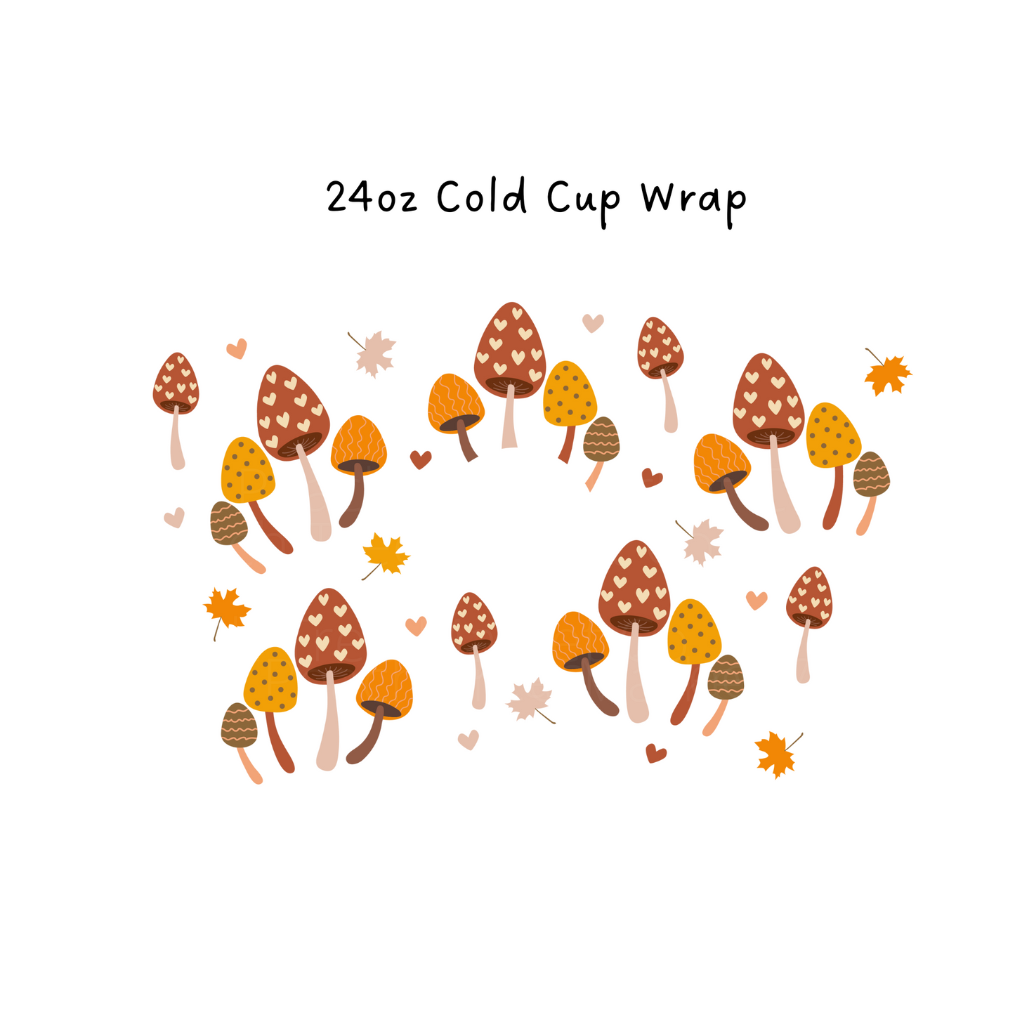 Fall Mushrooms 24 oz Cold Cup Wrap