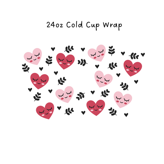 Hearts 24 OZ Cold Cup Wrap