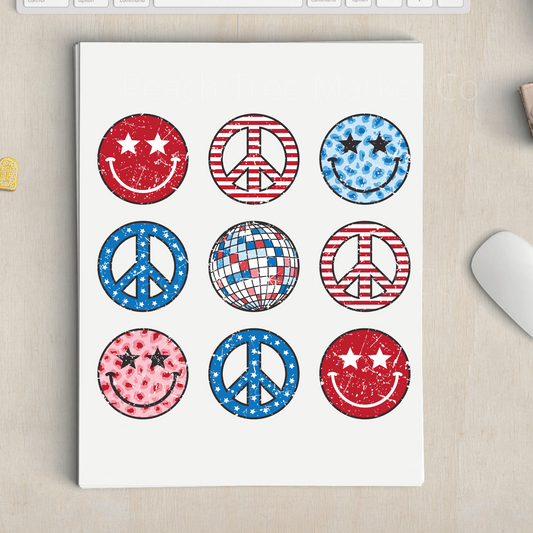 4th of July smiles Sublimation Transfer