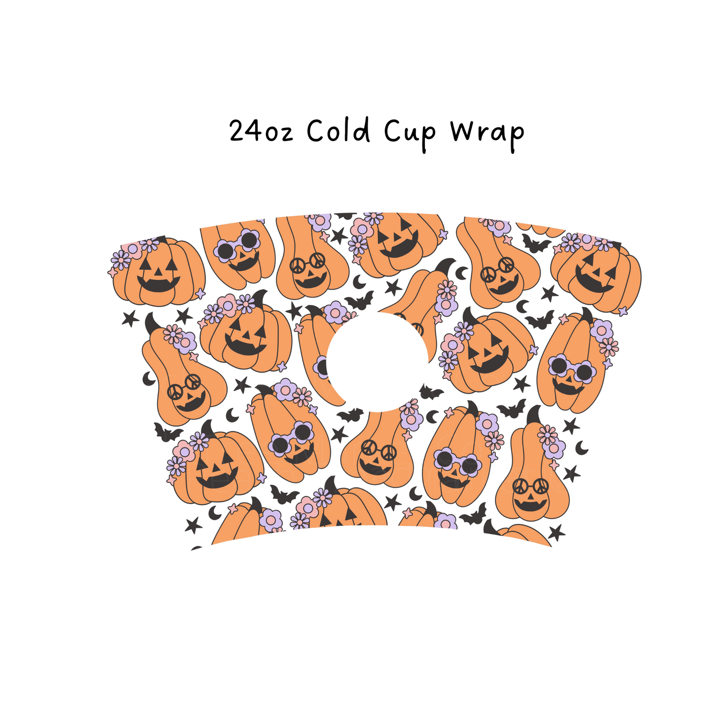 Groovy Pumpkins 24 OZ Cold Cup Wrap