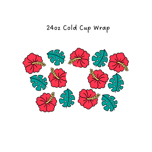 Hibiscus 24 OZ Cold Cup Wrap