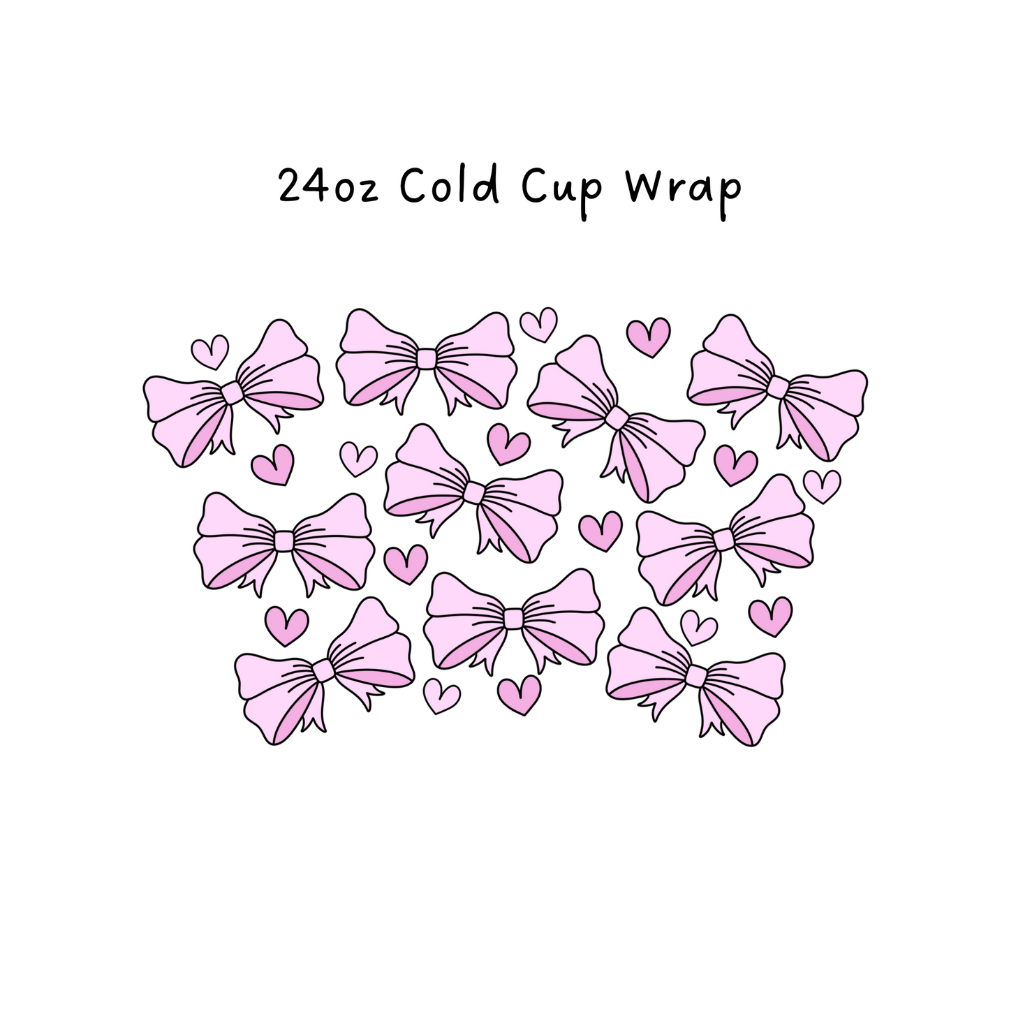 Pink Bows 24 OZ Cold Cup Wrap