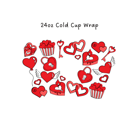 Valentine Love 24 OZ Cold Cup Wrap