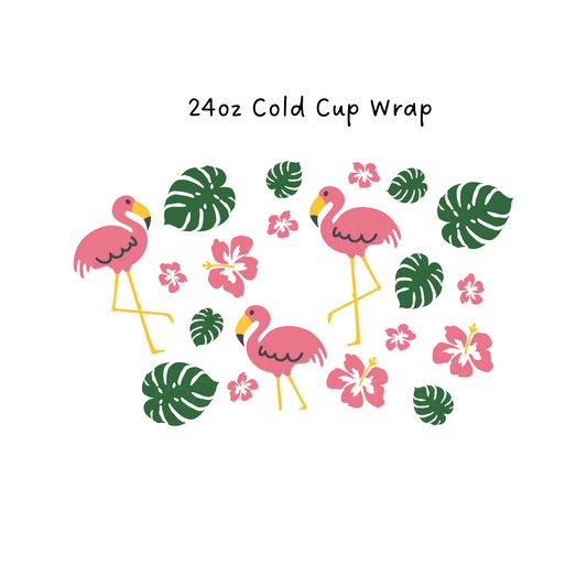 Flamingo 24 OZ Cold Cup Wrap