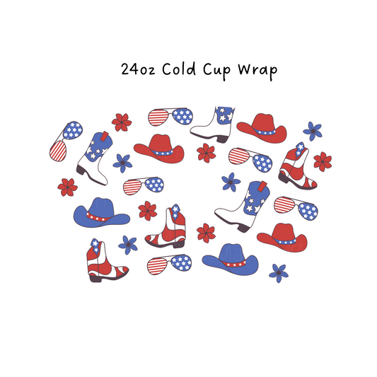 4th of July 24 OZ Cold Cup Wrap