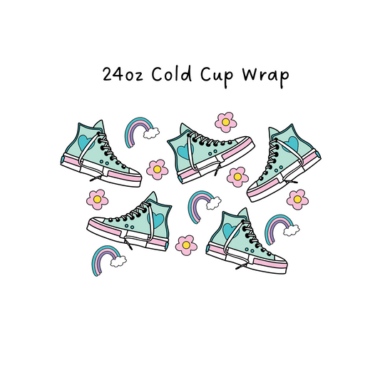 Sneakers and Rainbows 24 OZ Cold Cup Wrap