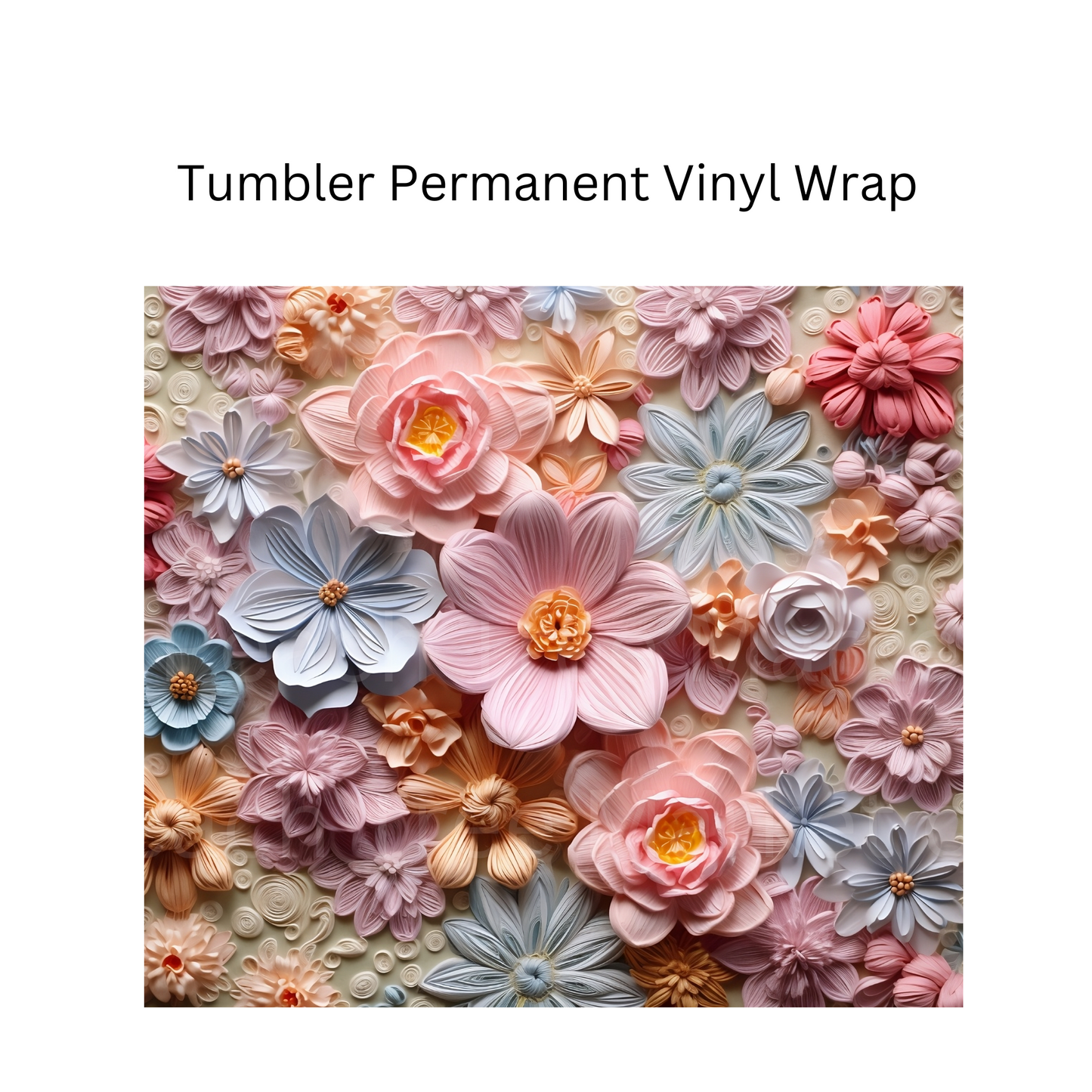3D Flowers - 1 Permanent Vinyl Wrap