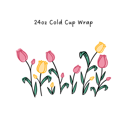 Spring Flowers 24 oz Cold Cup Wrap