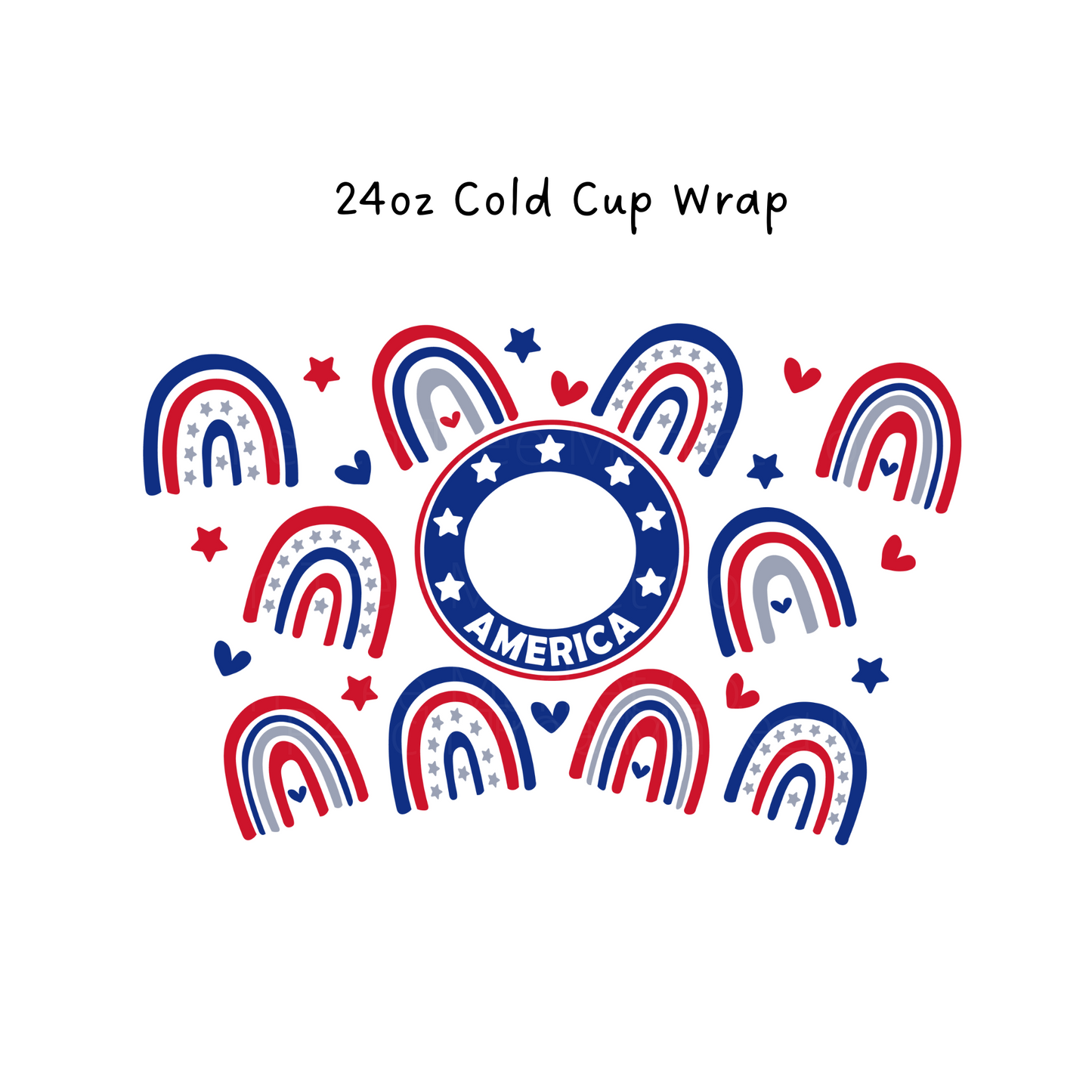 America Rainbows 24 OZ Cold Cup Wrap