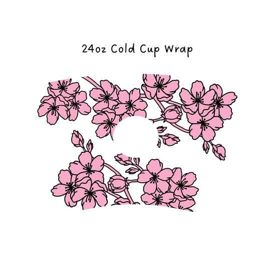 Cherry Blossom 24 OZ Cold Cup Wrap
