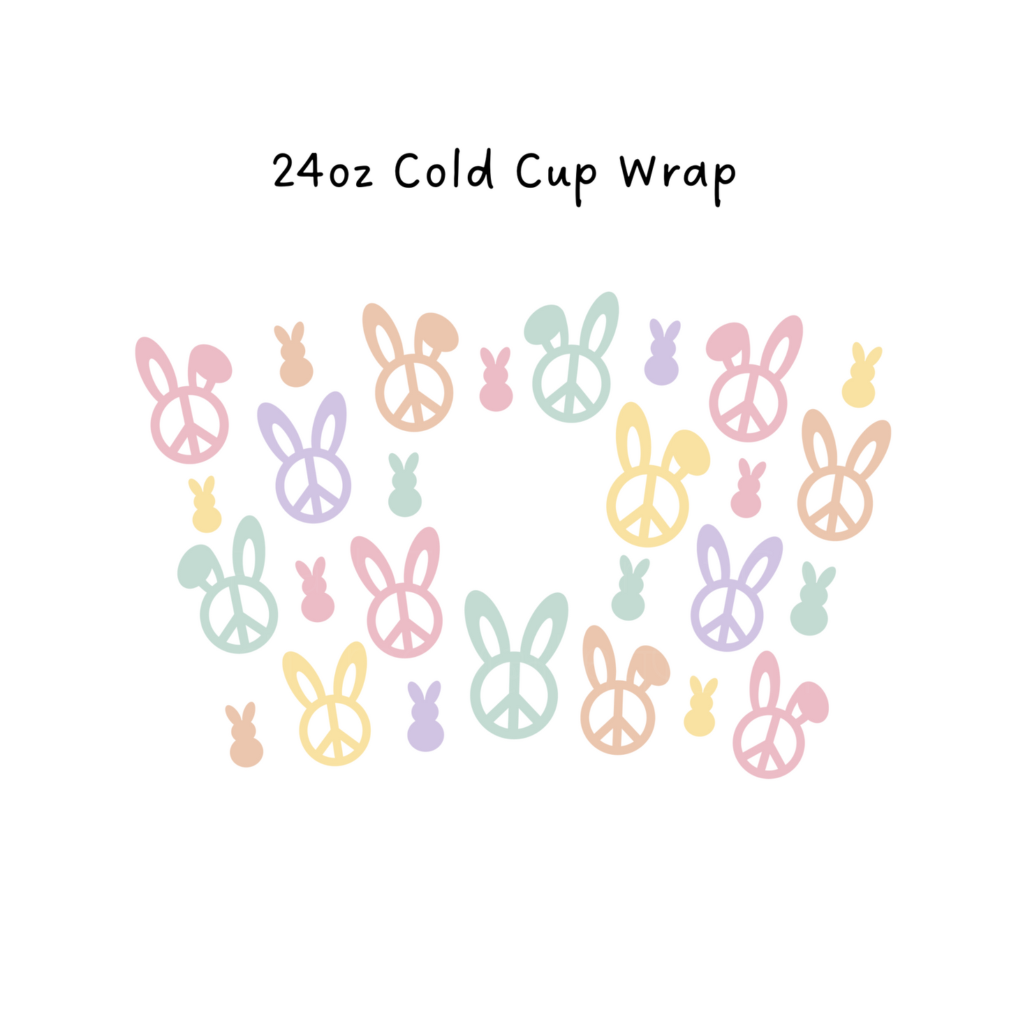 Peace Bunny 24 OZ Cold Cup Wrap