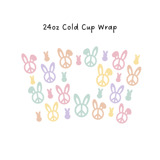 Peace Bunny 24 OZ Cold Cup Wrap