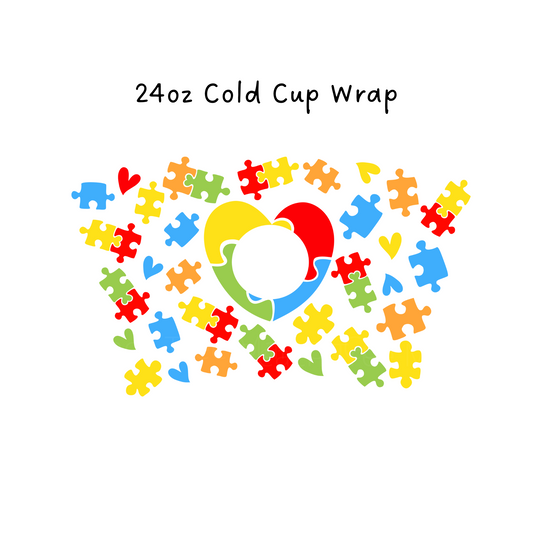 Autism 24 OZ Cold Cup Wrap