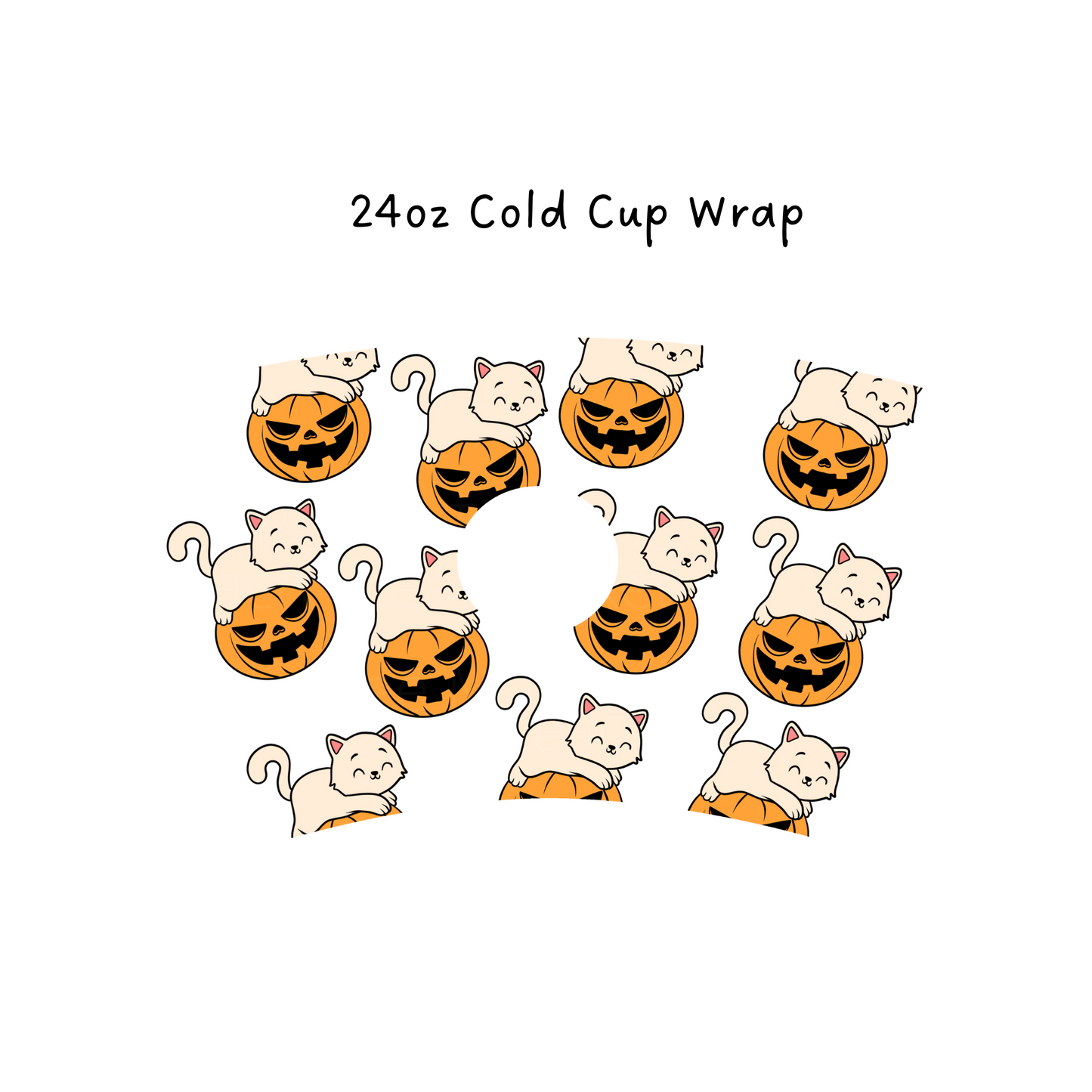 Cat Pumpkin 24 OZ Cold Cup Wrap