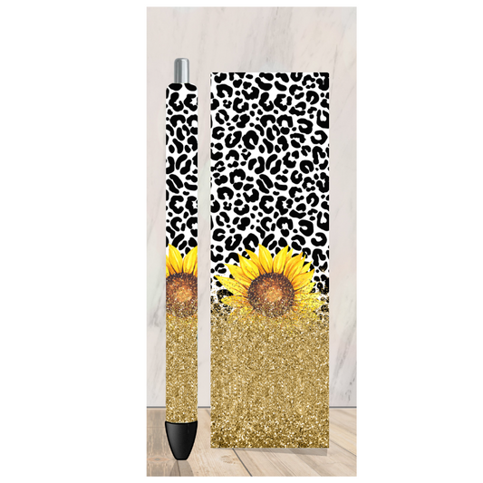 Sunflower Leopard  Pen Wrap