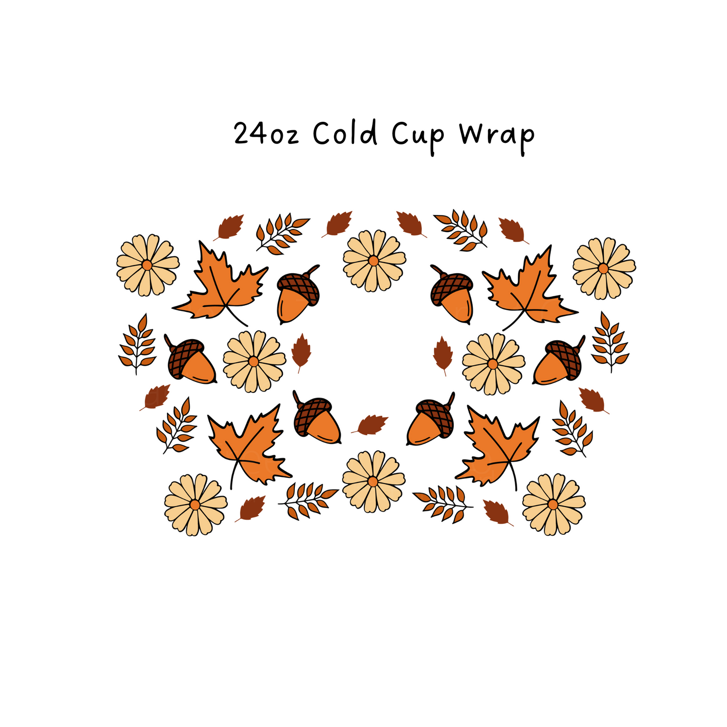 Fall Flowers 24 OZ Cold Cup Wrap