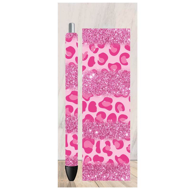 Hot Pink Leopard 3 Pen Wrap