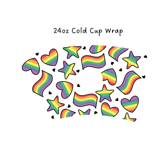 Rainbow 24 OZ Cold Cup Wrap