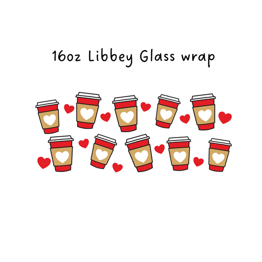 Love Coffee 16 Oz Libbey Beer Glass Wrap