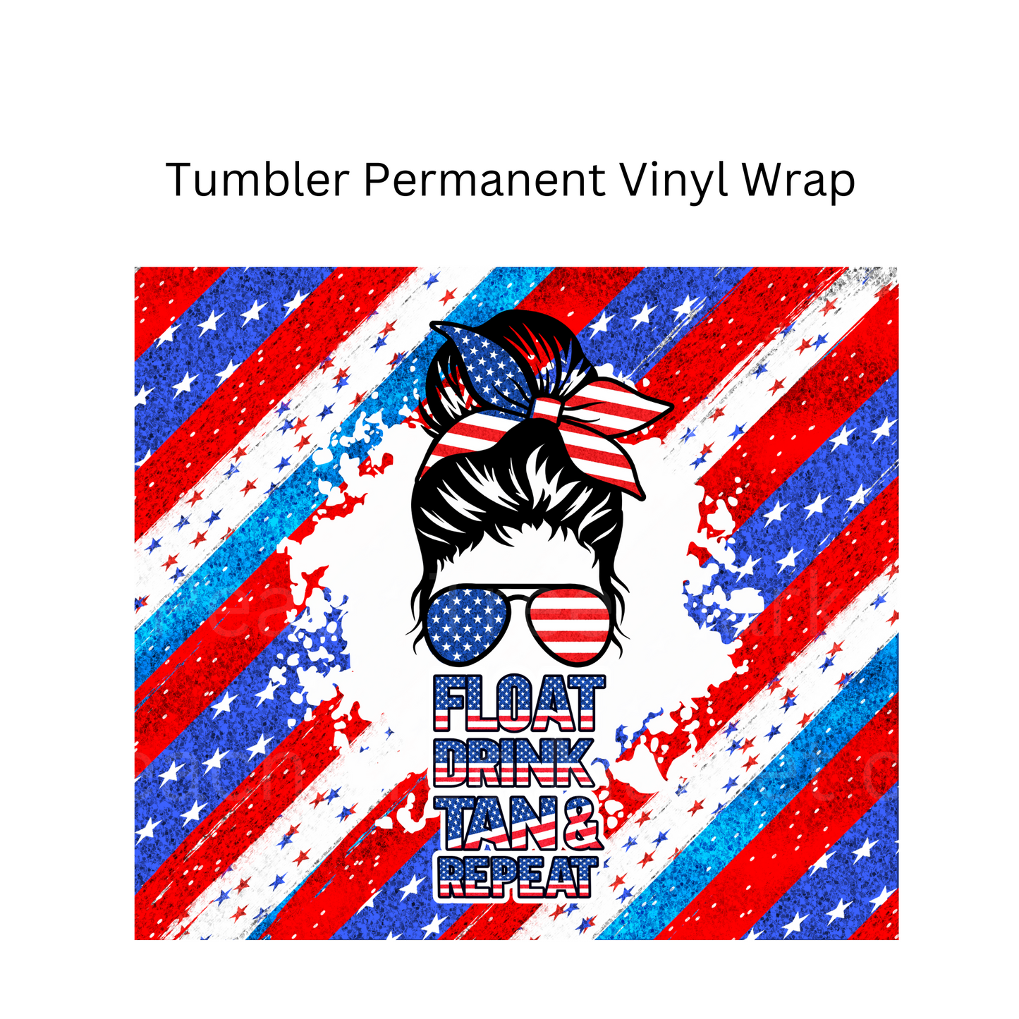 Float Tan Repeat Tumbler Permanent Vinyl Wrap