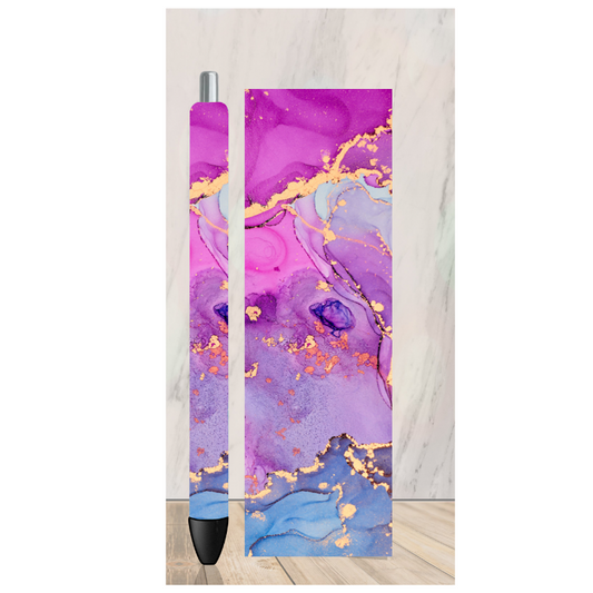 Purple Marble 3 Pen Wrap