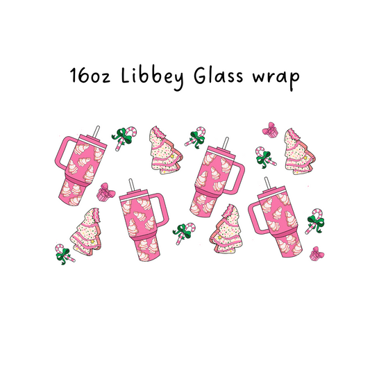 Pink 40oz Cake  16 Oz Libbey Beer Glass Wrap