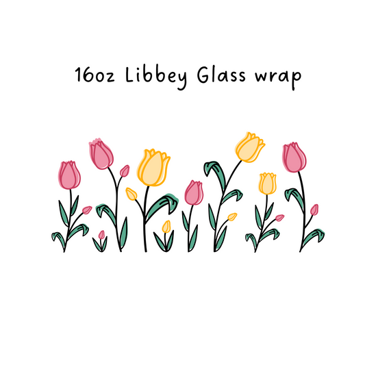 Tulips 16 Oz Libbey Beer Glass Wrap