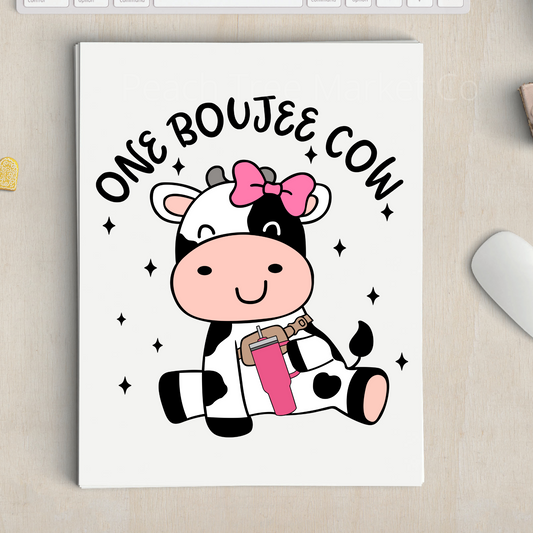 One Boujee Cow Sublimation Transfer