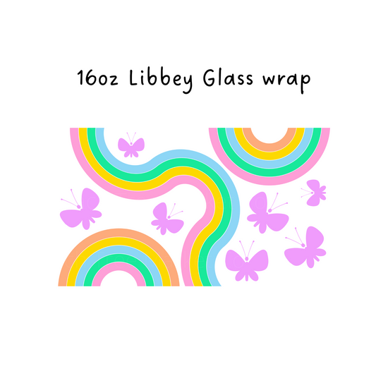 Neon Rainbow 16 Oz Libbey Beer Glass Wrap