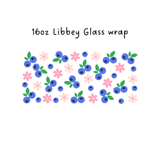 Blueberries 16 Oz Libbey Beer Glass Wrap