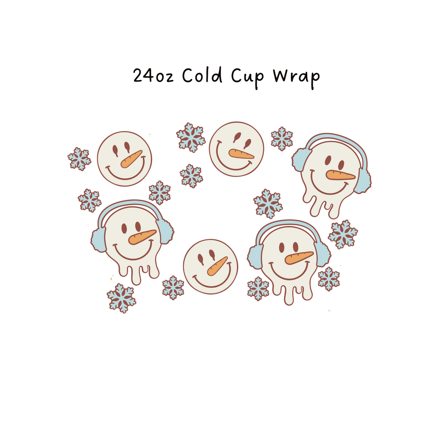 Melting Snowman  24 OZ Cold Cup Wrap