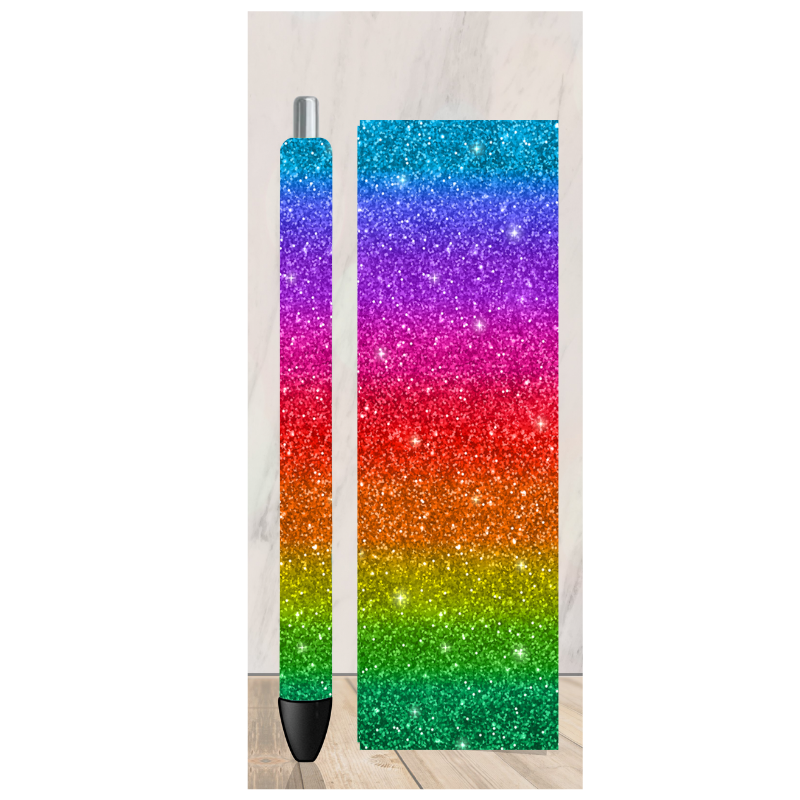 Rainbow Glitter 3 Pen Wrap
