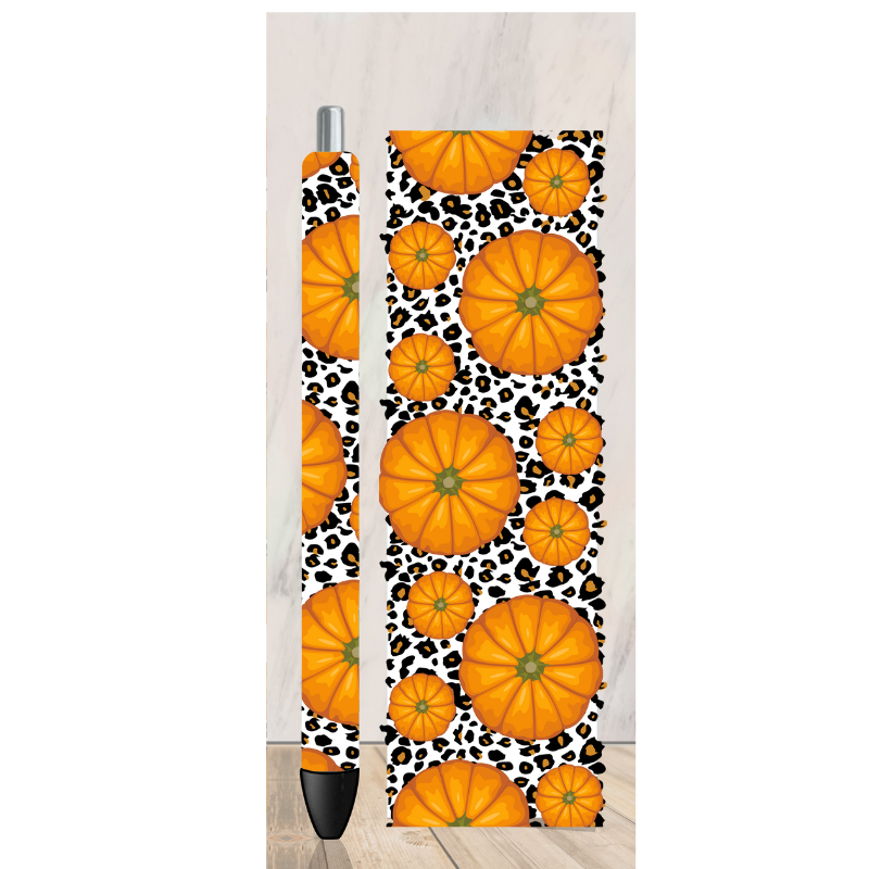 Fall Leopard Pumpkins Pen Wrap