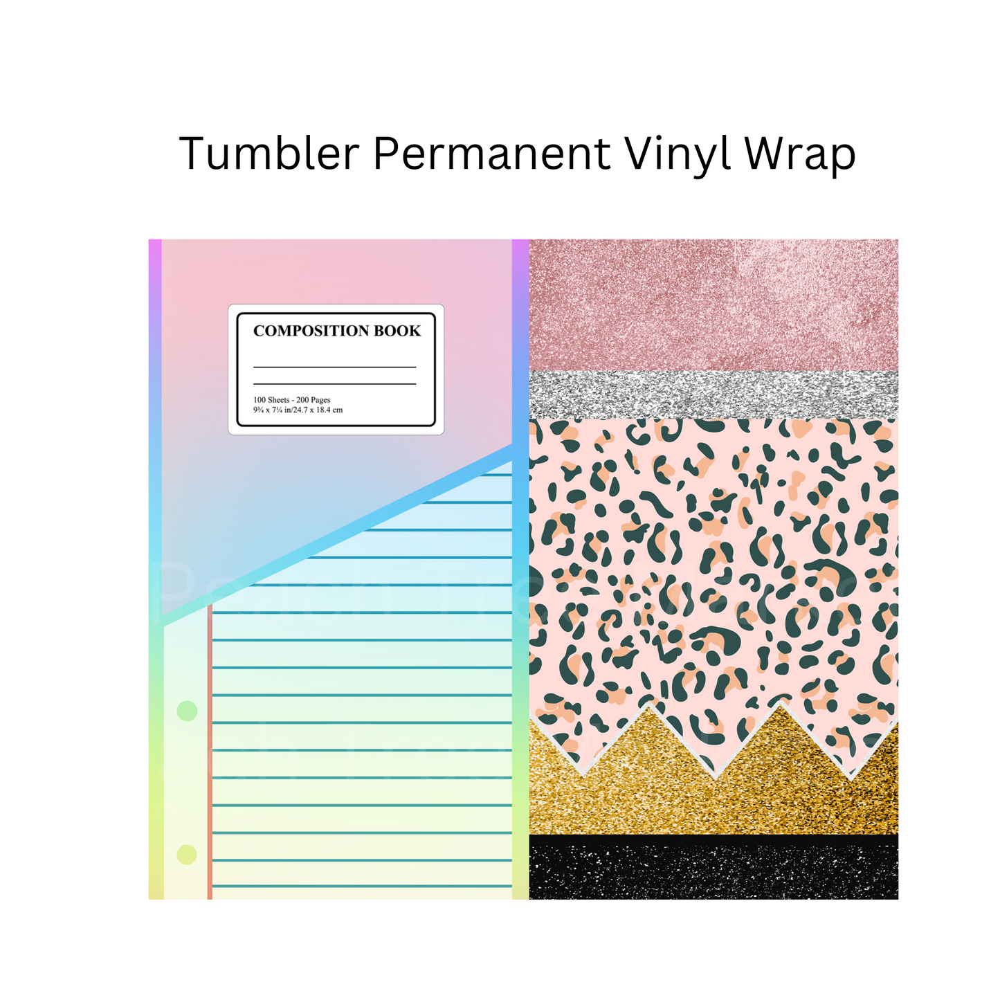 Notebook and Leopard Pencil Permanent Vinyl Wrap