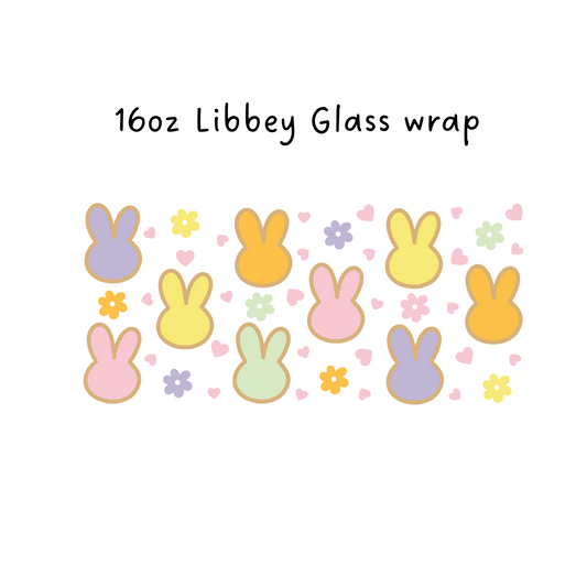 Colorful Bunnies 16 Oz Libbey Beer Glass Wrap