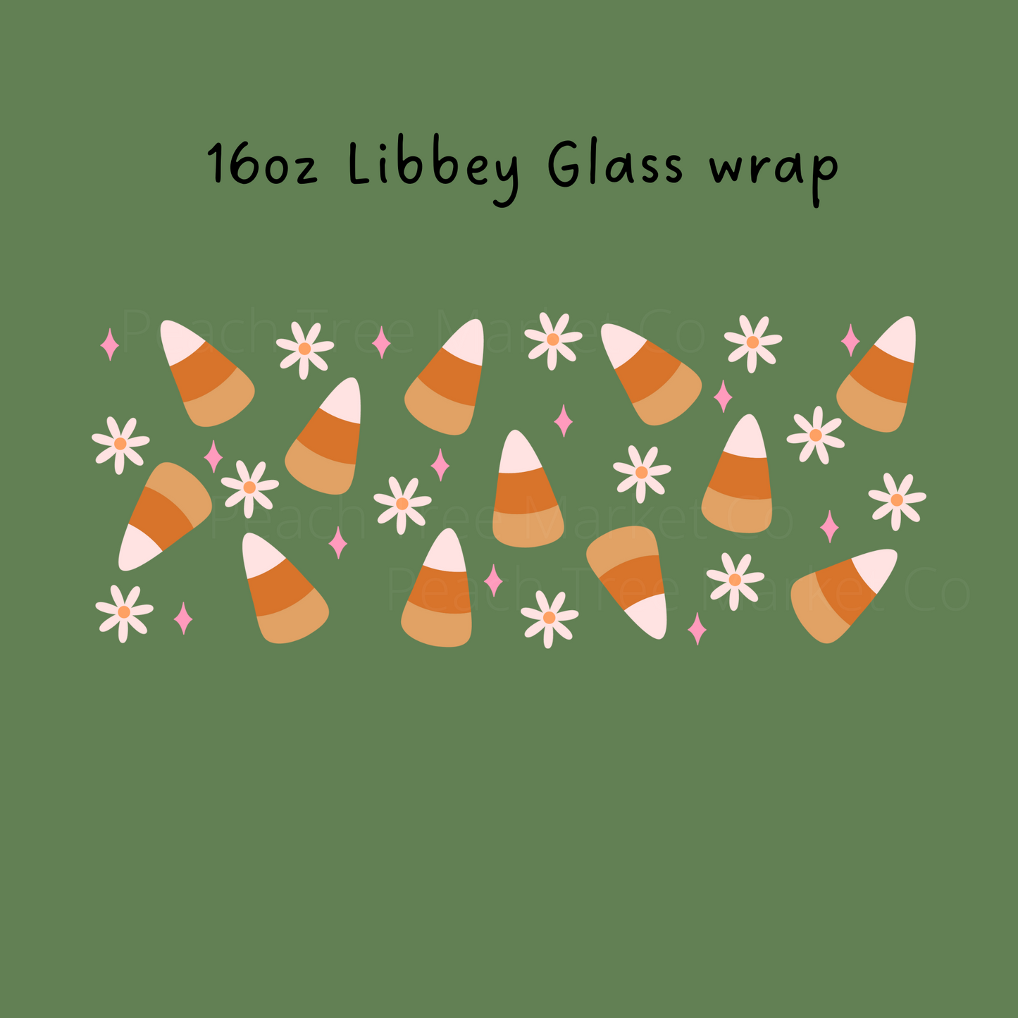 Candy Corn Flowers 16 Oz Libbey Beer Glass Wrap