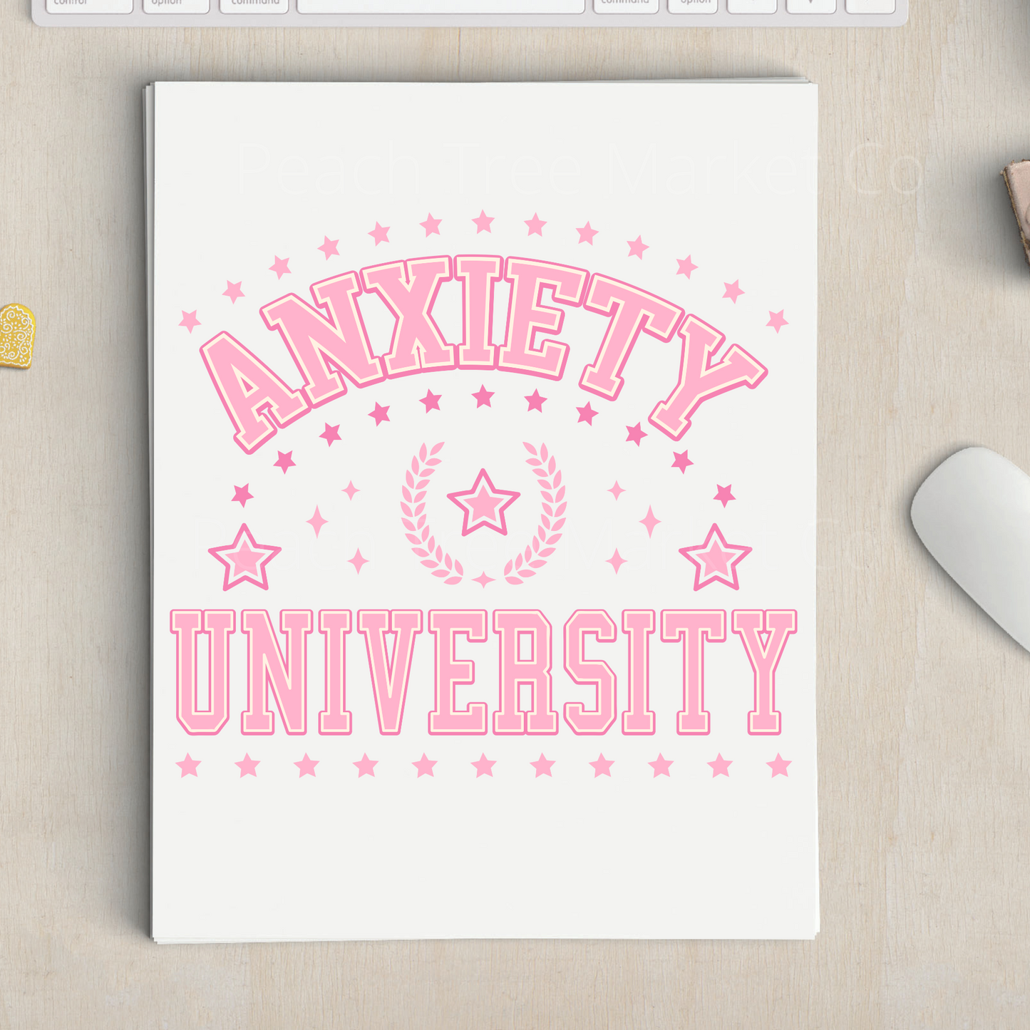 Anxiety University Sublimation Transfer