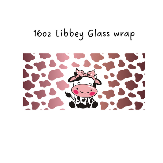 Rose Gold Cheeky cow 16 Oz Libbey Beer Glass Wrap