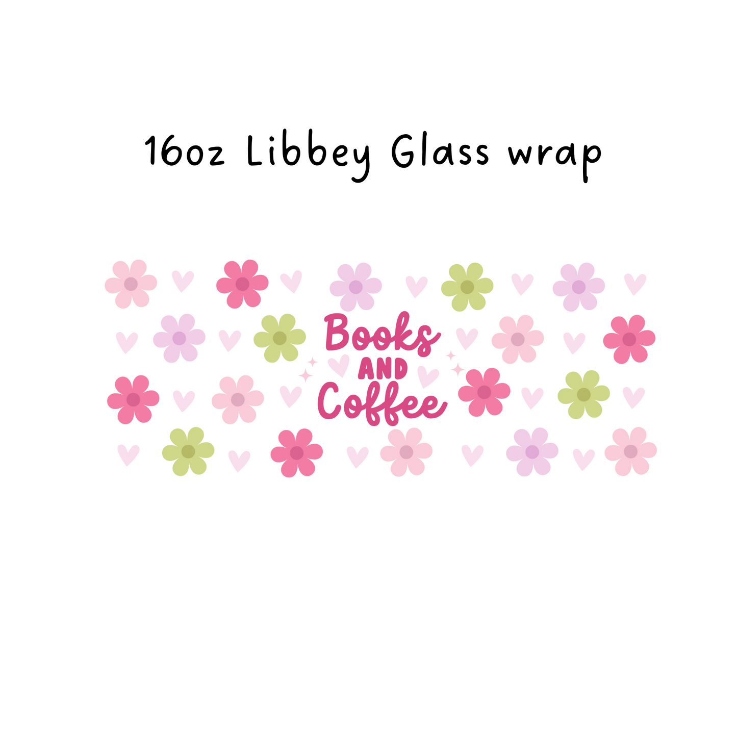 Books and Coffee 16 Oz Libbey Beer Glass Wrap