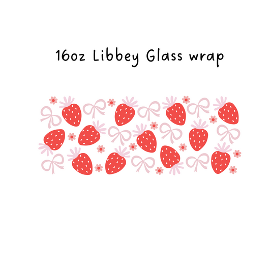 Berries  and Bows 16 Oz Libbey Beer Glass Wrap